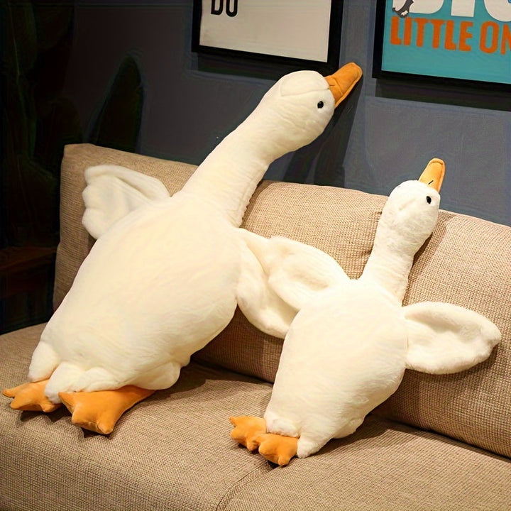 Soft White Duck Plush Toy - Large Swan/Gander Toy, Fluffy Floor Mat for Nursery and Home Decor | Stornfield