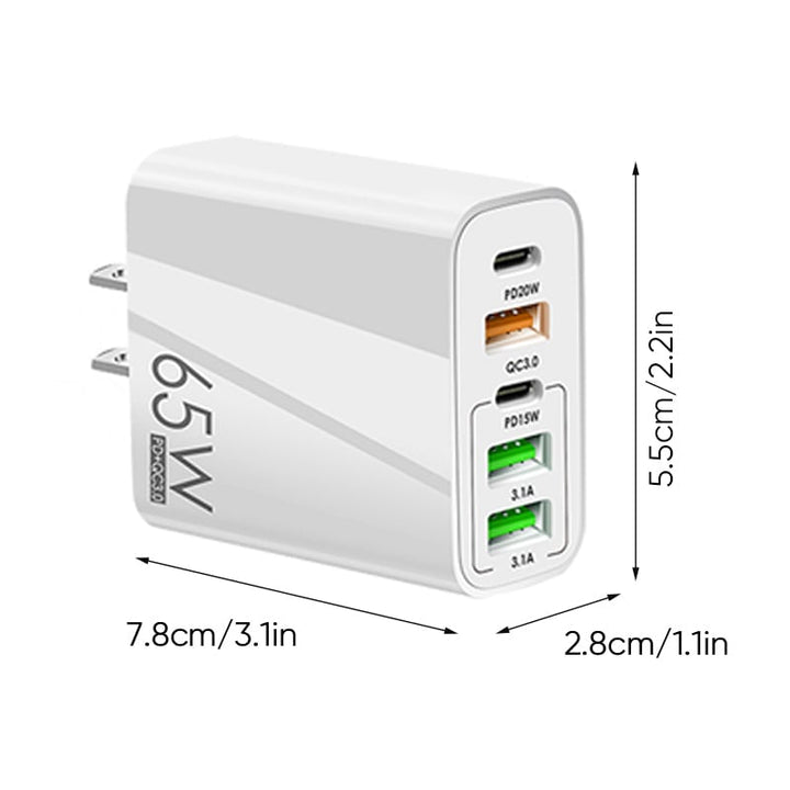 Multi Port Adaptor 65W Fast Charger - US Standard | Stornfield
