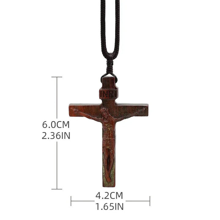 Stornfield | Pendentif Croix de Jésus en Bois