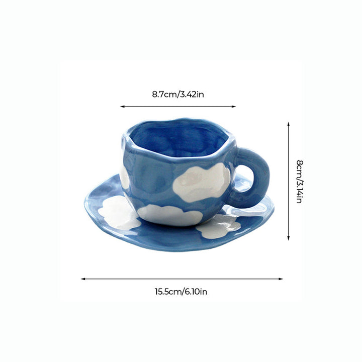 Creative hand-painted coffee cup, ceramic tea cup and saucer set | Stornfield