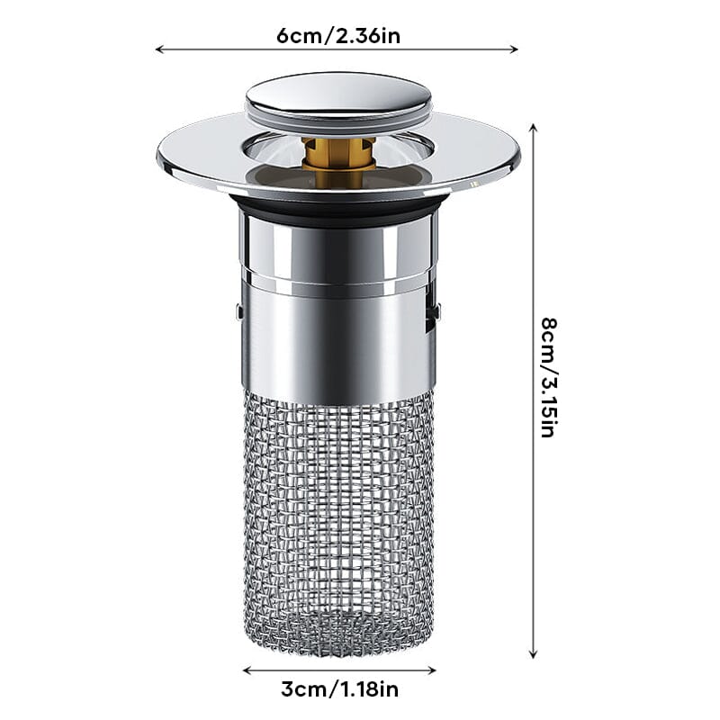 Drain filter stainless steel with pop-up mechanism | Stornfield