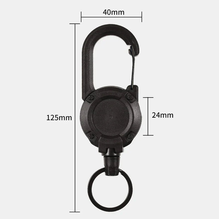 Tactical Anti-theft Metal Cable Keychain Retractable Automatic Outdoor Luya | Stornfield