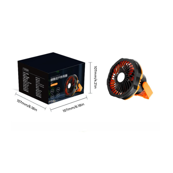 Portable camping fan with LED light | Stornfield