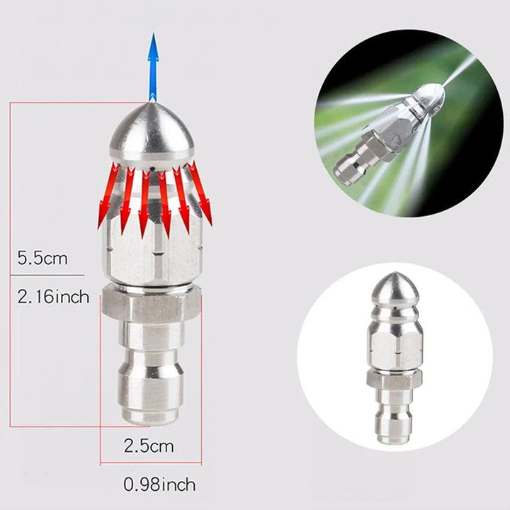 High pressure nozzle made of stainless steel for unclogging wastewater pipes | Stornfield