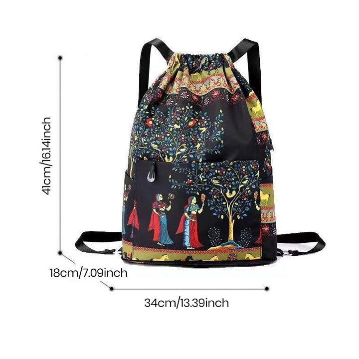 Drawstring shoulder bag in ethnic style | Stornfield