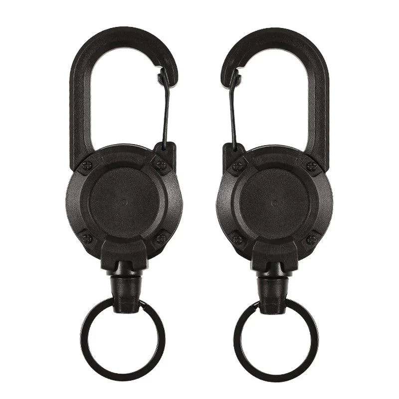 Tactical Anti-theft Metal Cable Keychain Retractable Automatic Outdoor Luya | Stornfield