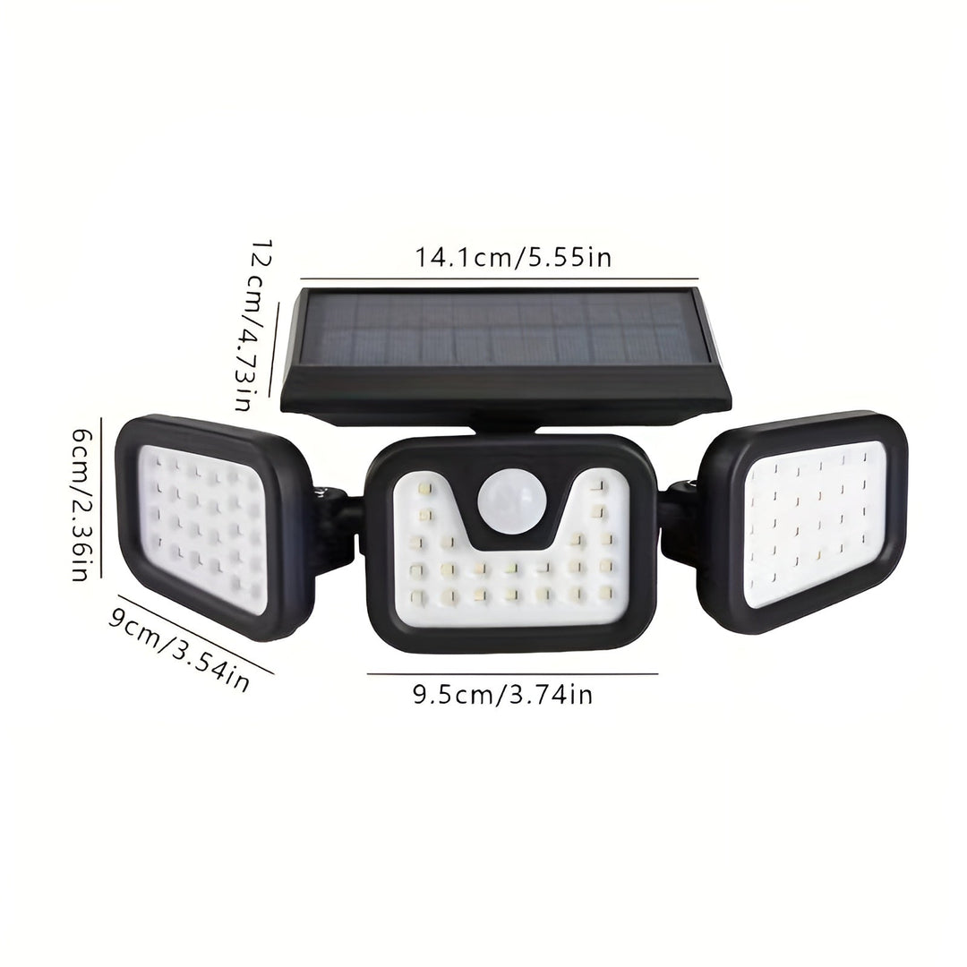 Solar wall light with motion sensor – Bright outdoor lighting with 3 light modes | Weatherproof IP44 for garden, yard and garage | Stornfield