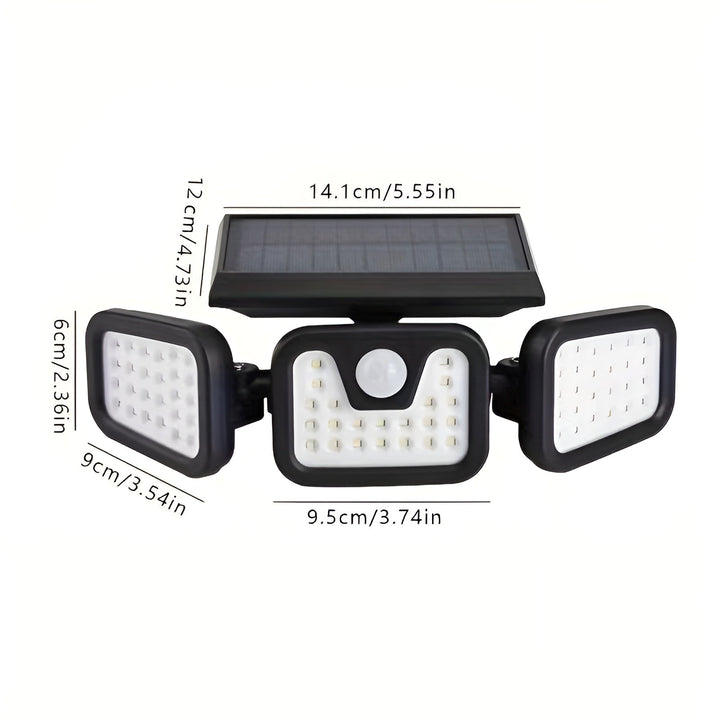 Solar wall light with motion sensor – Bright outdoor lighting with 3 light modes | Weatherproof IP44 for garden, yard and garage | Stornfield