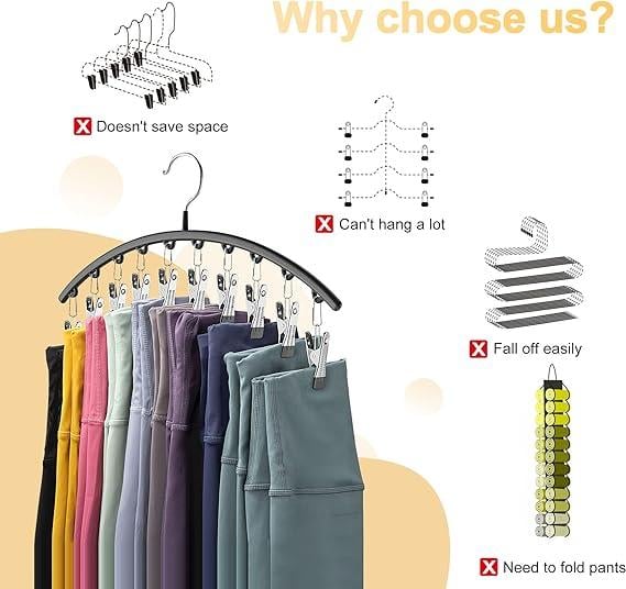 Leggings Organizer Hanger with Rubber Clips | Stornfield
