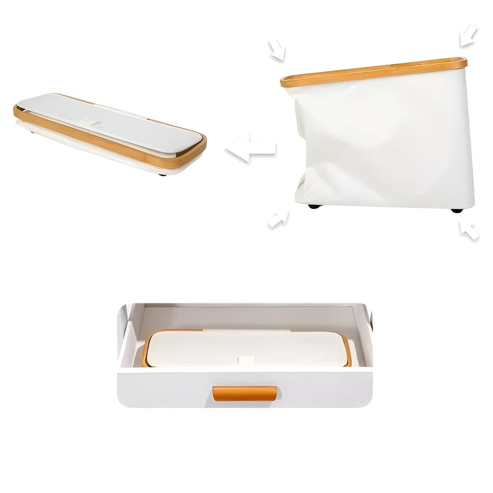 Large toilet paper holder with lid – space-saving & foldaStornfielde | wooden frame for bathroom & toilet | Stornfield