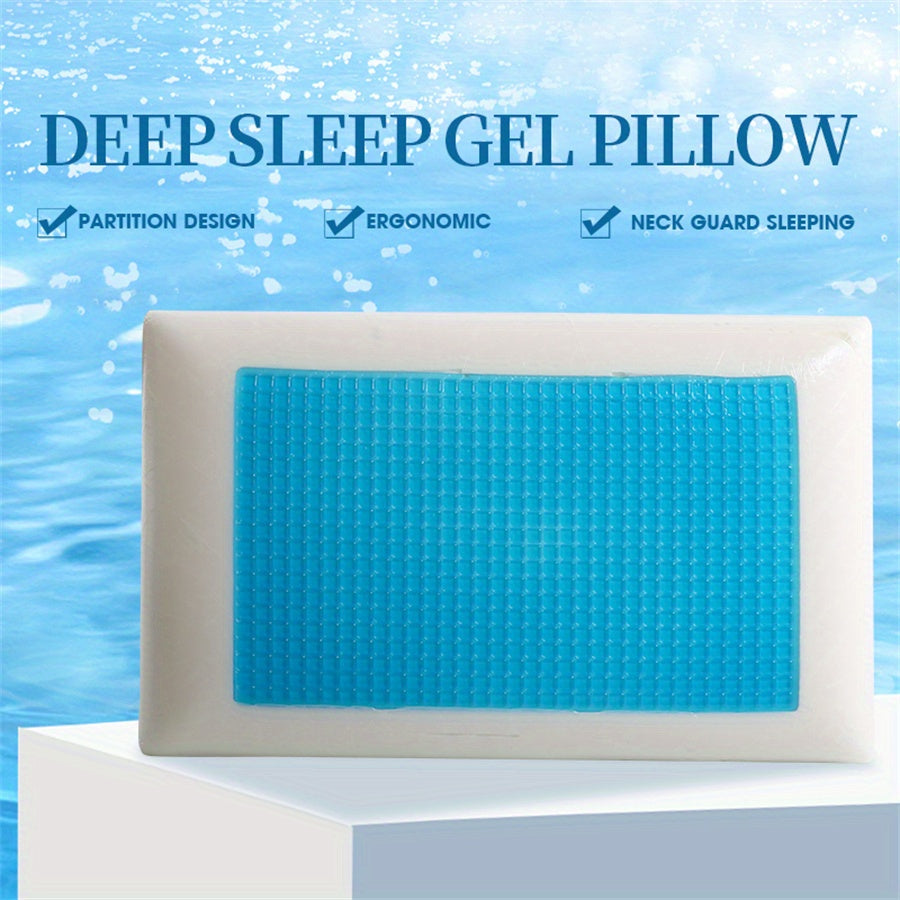 1pc Ergonomic Memory Foam Pillow with Breathable Mesh and Cooling Gel Core - Supports Neck and Back for Comfortable Sleep | Stornfield