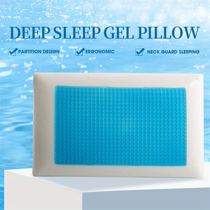 1pc Ergonomic Memory Foam Pillow with Breathable Mesh and Cooling Gel Core - Supports Neck and Back for Comfortable Sleep | Stornfield