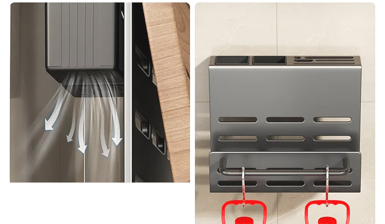 ChefSpace Wall-mounted Knife Holder with Cutting Board Storage – Stainless Steel Stornfield