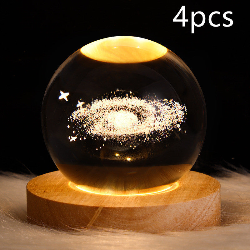 3D Galaxy Crystal Ball LED Night Light | Stornfield