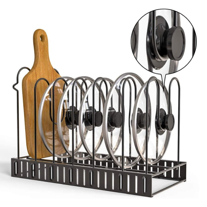 Stornfield | SpaceFlex Adjustable Pot and Lid Holder | Organization and Flexibility in the Kitchen