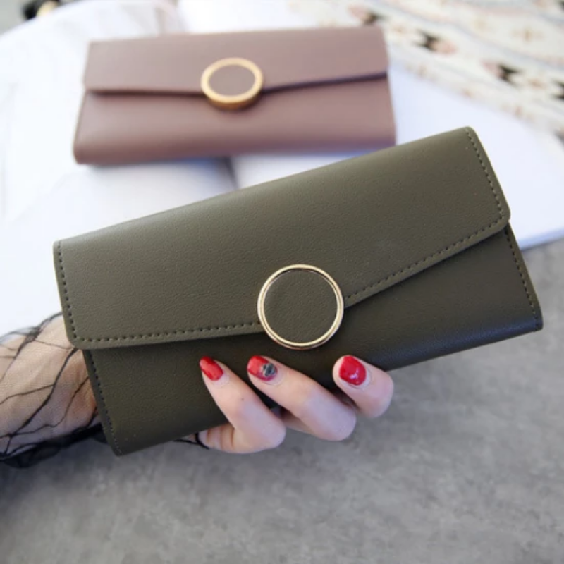 Long Wallet in PU Leather with Snap Closure | Stornfield