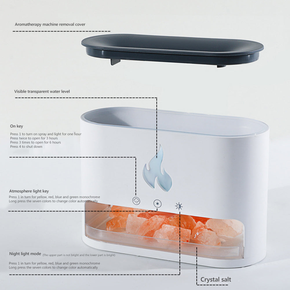 Vaporizer with crystal salt stone fire