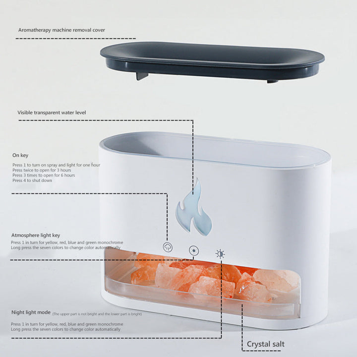 Vaporizer with crystal salt stone fire