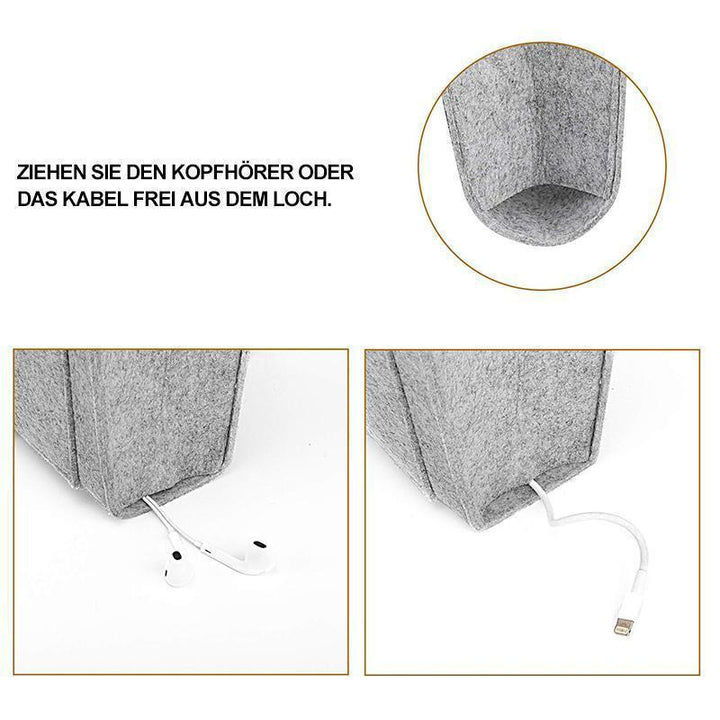 Hanging bag for nightstand storage | Stornfield