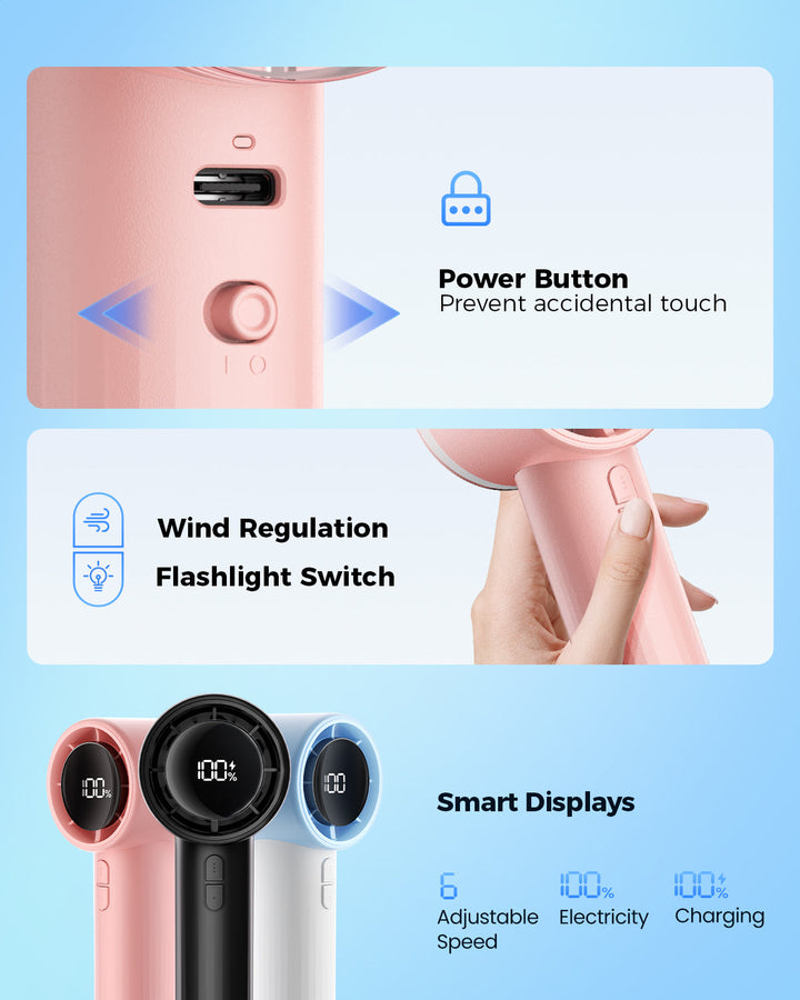 Portable High Speed Handheld Turbo Fan with LED Display | Stornfield