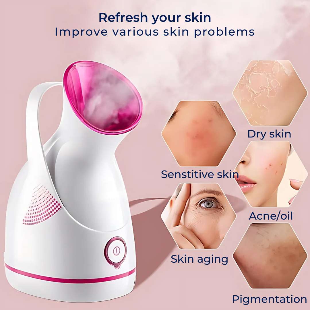 PureGlow | Professional Facial Steamer - Deeply hydrates, opens pores, stimulates circulation, and soothes skin - Facial Humidifier and Detox Tool Stornfield