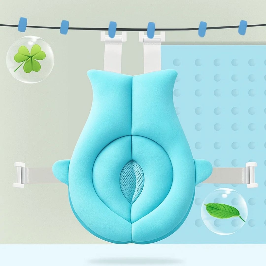 AquaNest | Baby Bath Support – Non-slip Cushion – Quick-Drying Fabric – Newborn Safety Bowl