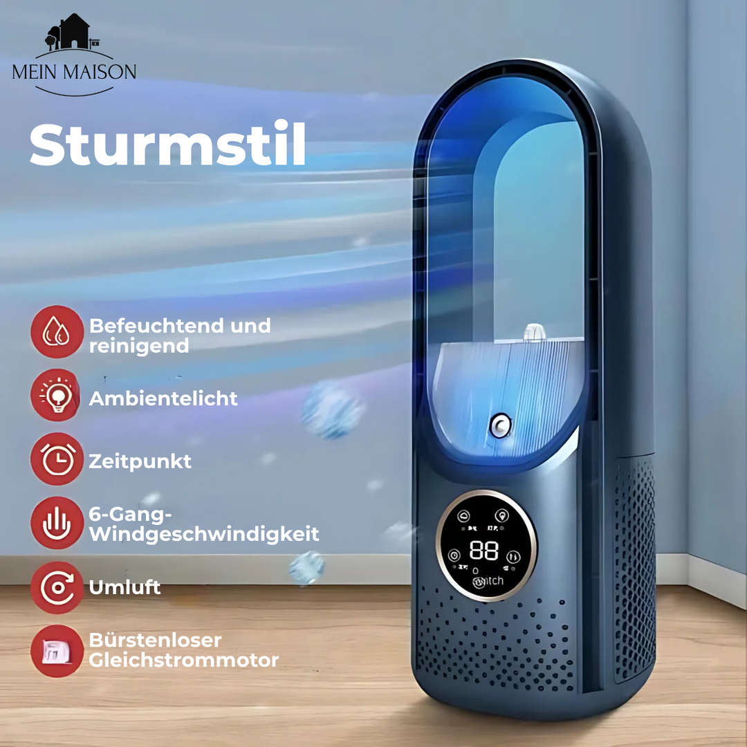 Airevo Air Cooler | Blade-less USB Fan | 6 Levels | Silent & With Timer | Air Humidification | Stornfield