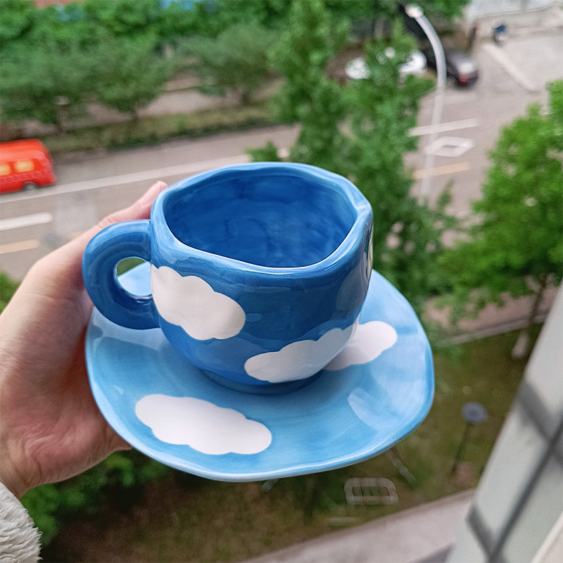 Creative hand-painted coffee cup, ceramic tea cup and saucer set | Stornfield