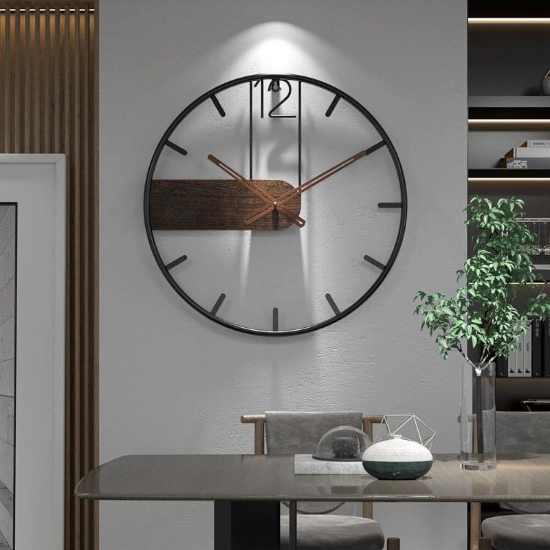 Stainless steel and walnut wall clock for timeless elegance | Stornfield