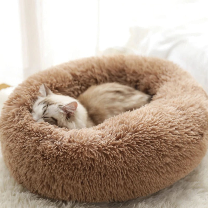 Stornfield | PawNest Soothing Donut Cat Bed | Round Plush Kennel | Stress-Reducing and Comfortable | Perfect for Cats and Small Dogs