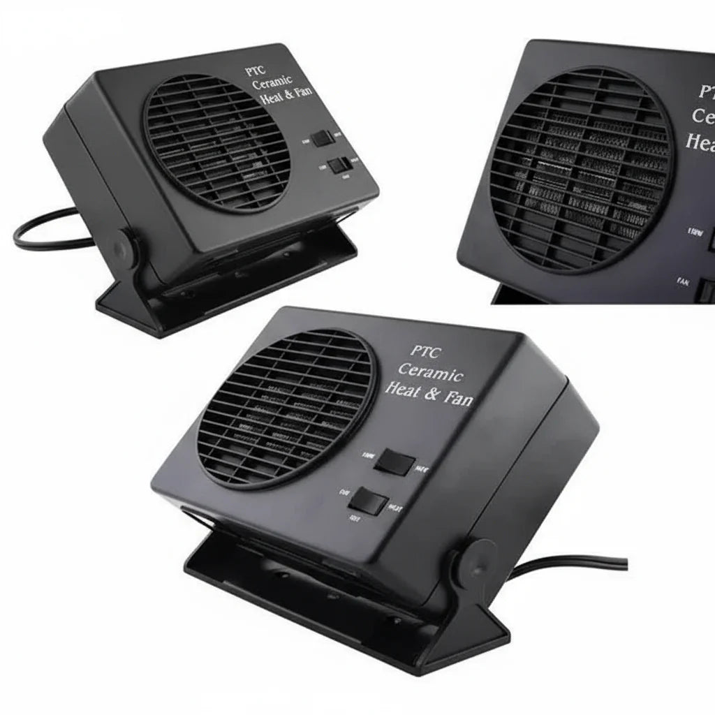 Stornfield | 12V Ceramic Car Heater Fan | 150W-300W | Portable Defroster w/ Automatic Thermostat