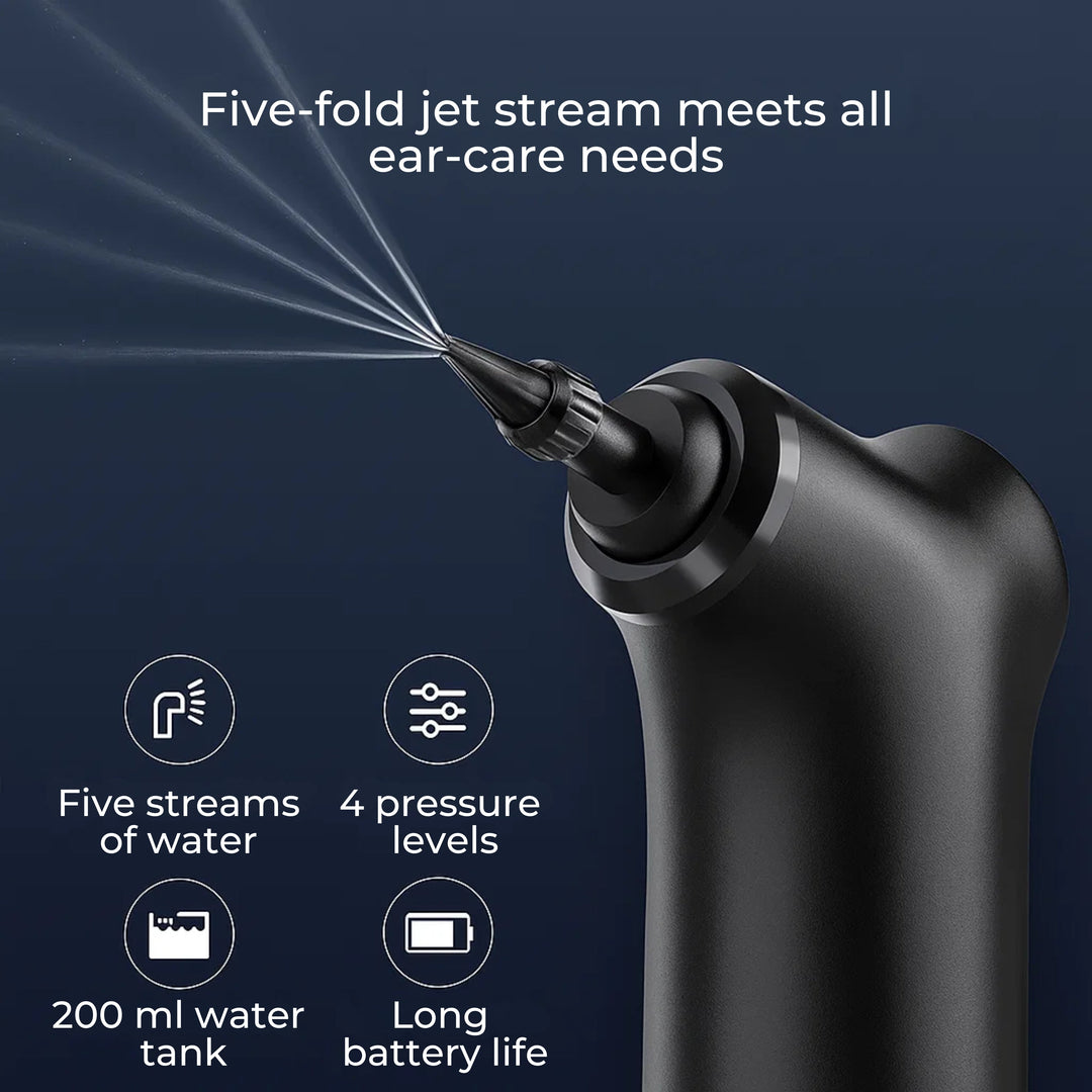 AquaCleanse | Electric Earwax Remover – Adjustable Water Jet – Silicone Tip – Warm Irrigation for Stornfield Families
