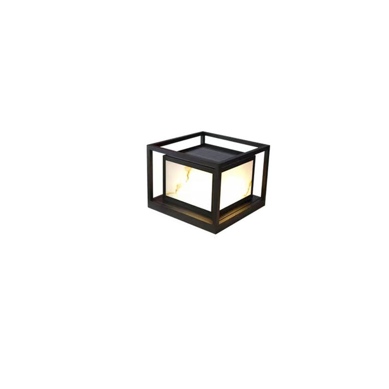 Modern Solar Square Chinese Outdoor Column Head Light LED Lawn Landscape Light | Stornfield