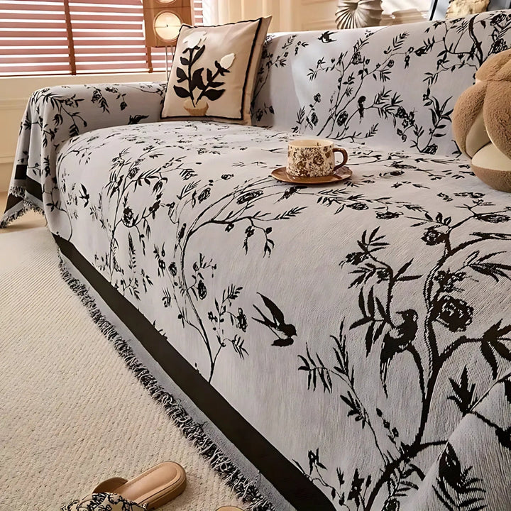 Floral Chenille Sofa Throw | Stornfield