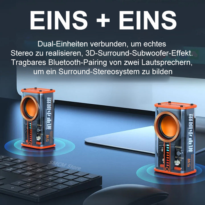 Transparent wireless Mecha Bluetooth speaker | Stornfield