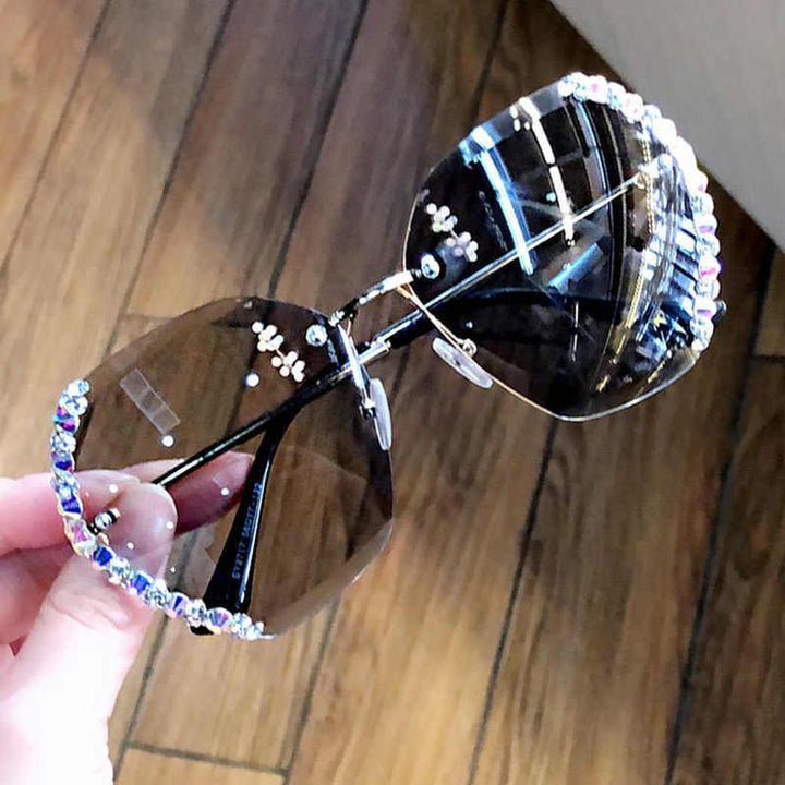 Rimless Sunglasses with Crystal | Stornfield
