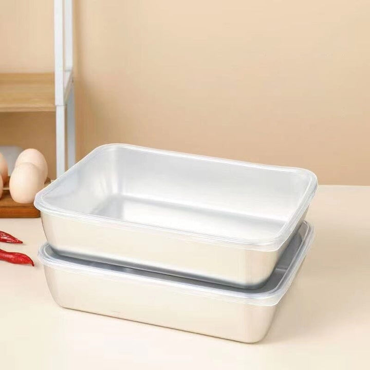Stainless Steel Square Plate (With Lid) | Stornfield