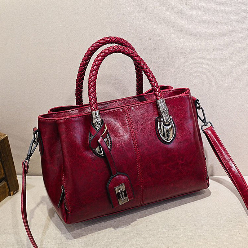 New handbags made of oil wax leather Boston, large tote bag made of soft leather | Stornfield