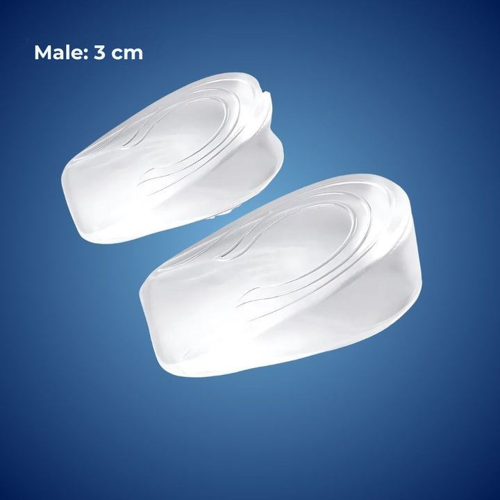 LiftComfort Silicone Gel Heel Lifting Inserts | Height Increase - Pain Relief for Plantar Fasciitis - Shock Absorption - Better Posture Stornfield