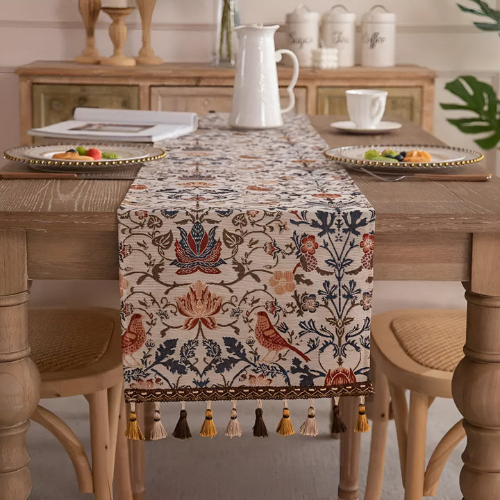 Stornfield | Vintage Floral & Bird Jacquard Table Runner