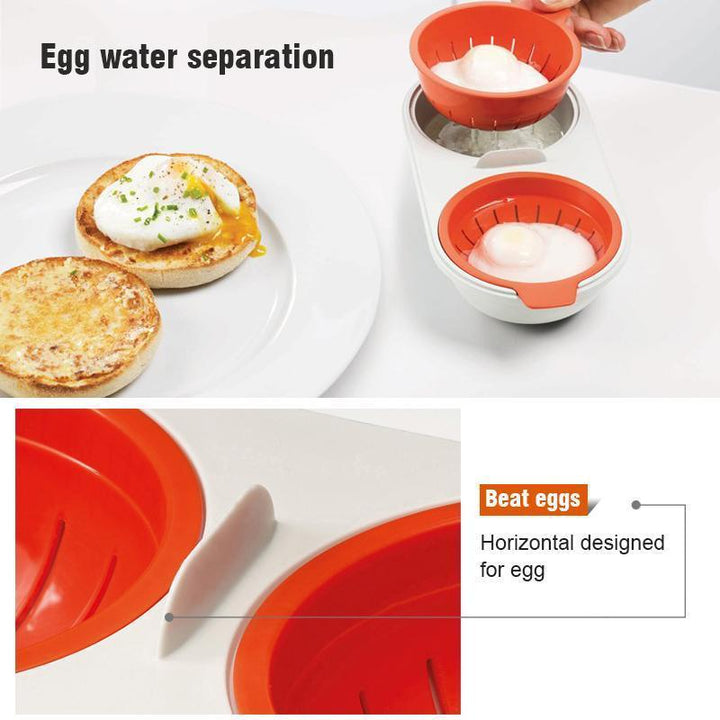 Microwave Egg Poacher Food Grade, 2-Cup Portable Egg Cooker | Stornfield