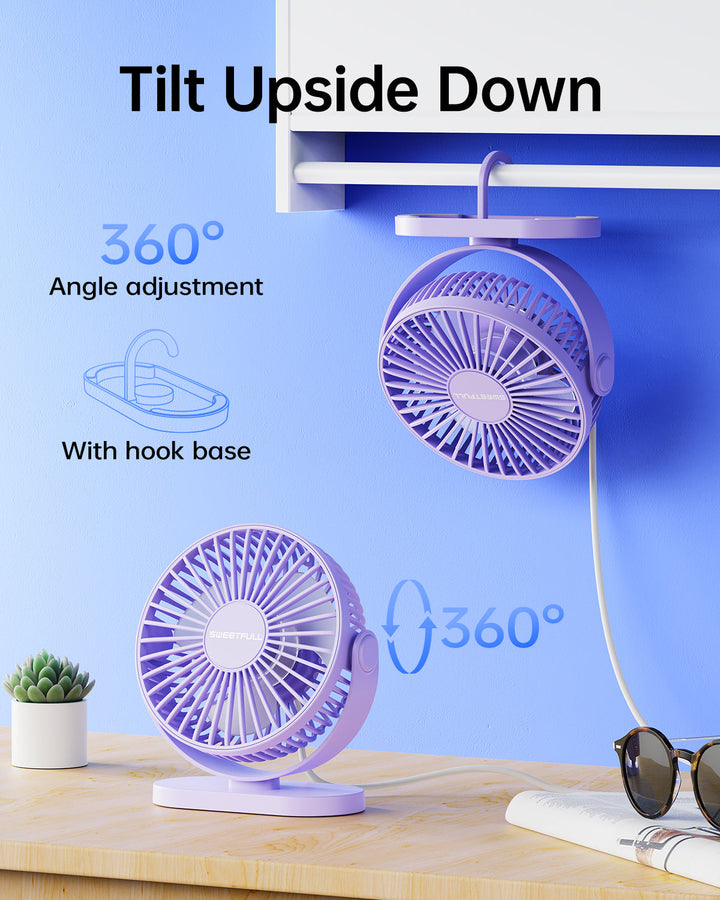 2-in-1 Hook & Desk Fan - 3-Speed with 360° Rotation | Stornfield