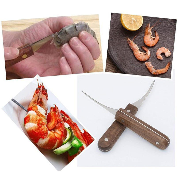 Stainless steel shrimp tool with wooden handle | Stornfield