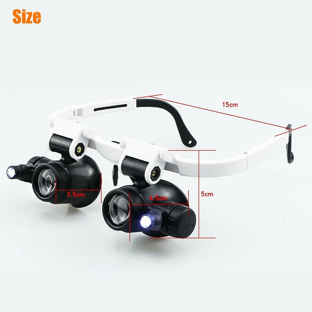 Stornfield | Head Magnifier Crown 8 Lenses LED Light Jeweler Glasses