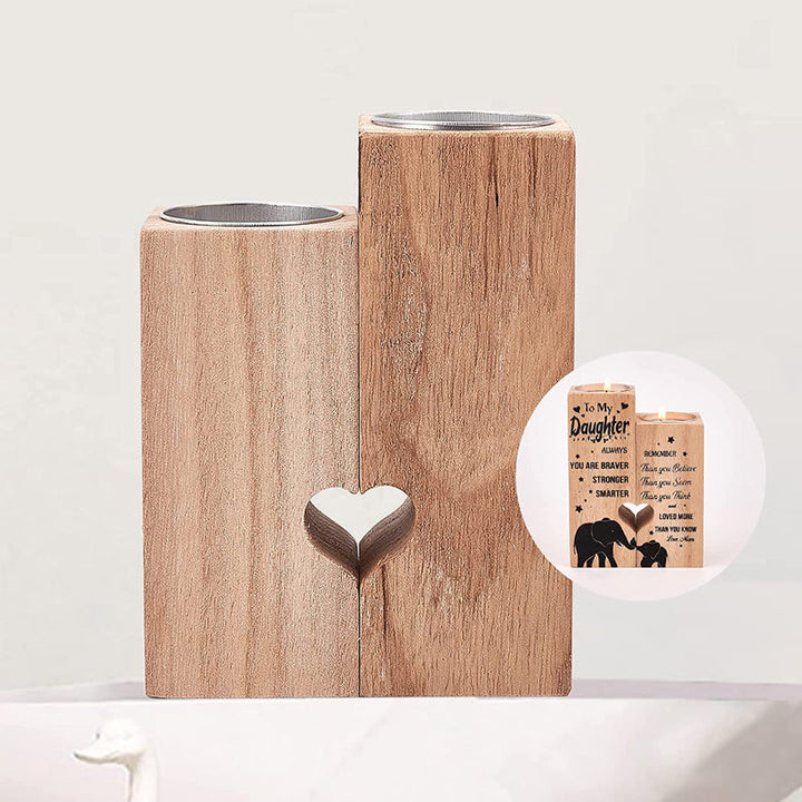 Smile A Lot More - Wooden Candle Holder with Candle Gift for Your Loved Ones | Stornfield