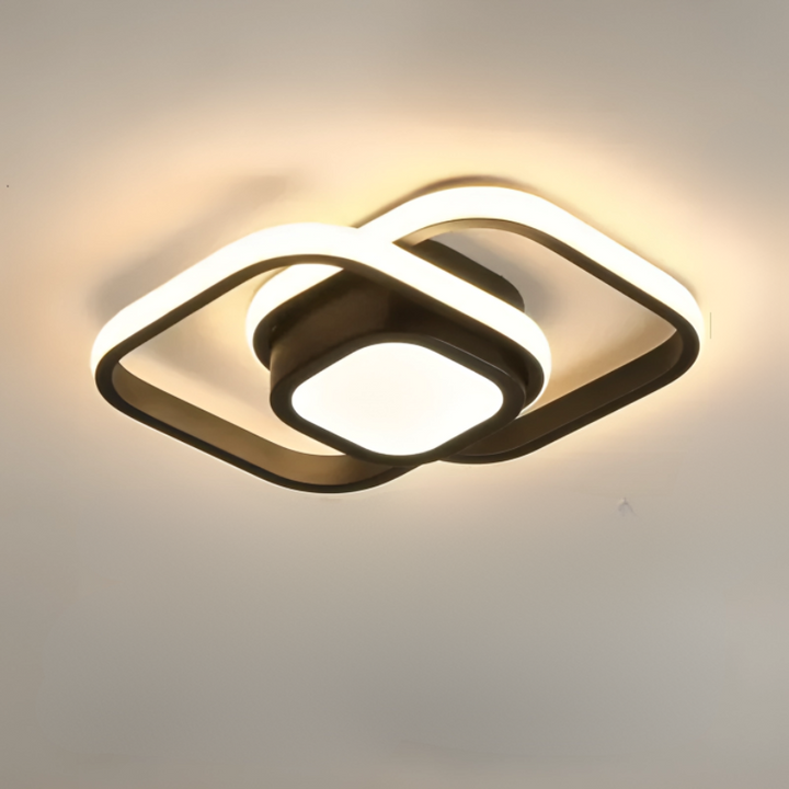 Modern LED Ceiling Lamp 18W | Creative Design with 2 Rings | Energy-Efficient Lighting for Living Room & Office 24 cm | Stornfield