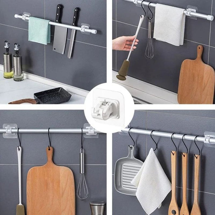 Stornfield | Nail-free Adjustable Curtain Rod Sticky Hook (1 Set of 2)