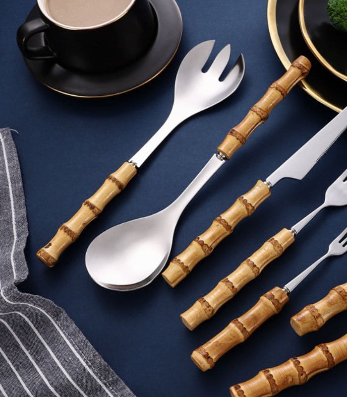 Stornfield | Bamboo Salad Serving Utensils Kitchen Accessories