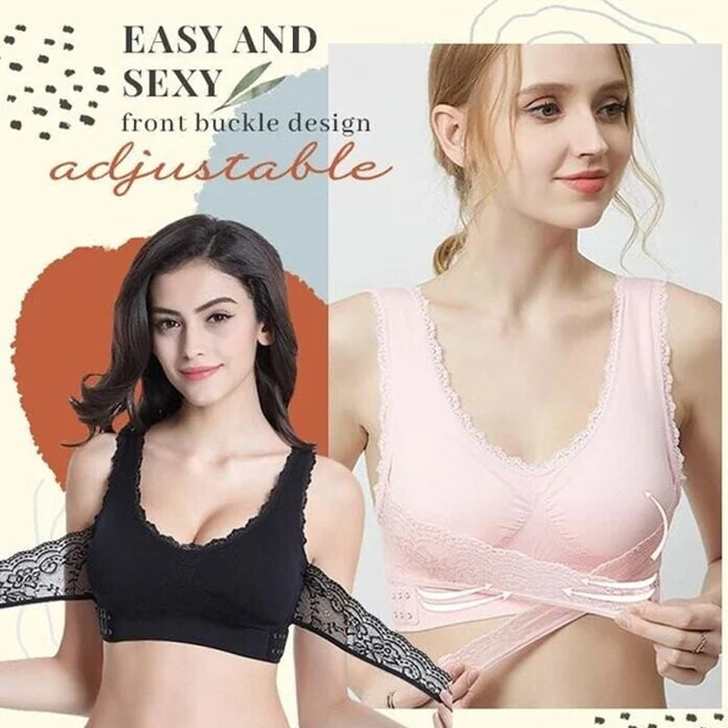 Stornfield | Front Cross-Side Buckle Lace Bra