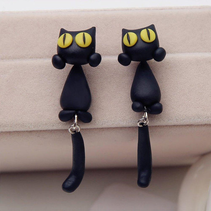 Unique Cat Earrings Yellow Eyes | Stornfield